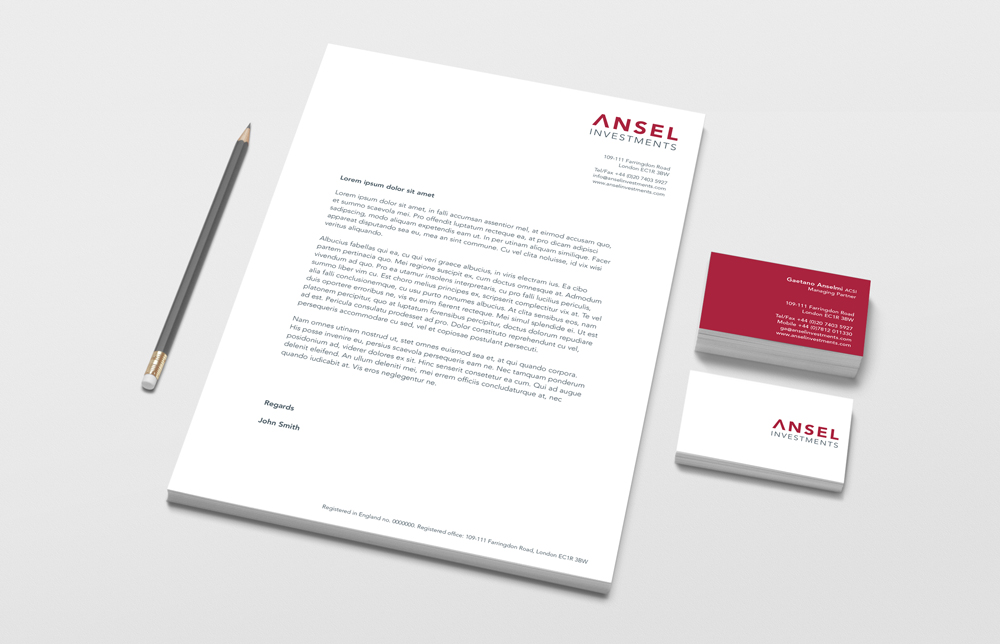 Ansel Investments stationery